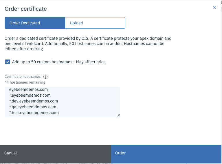 Ordering Edge Certificates